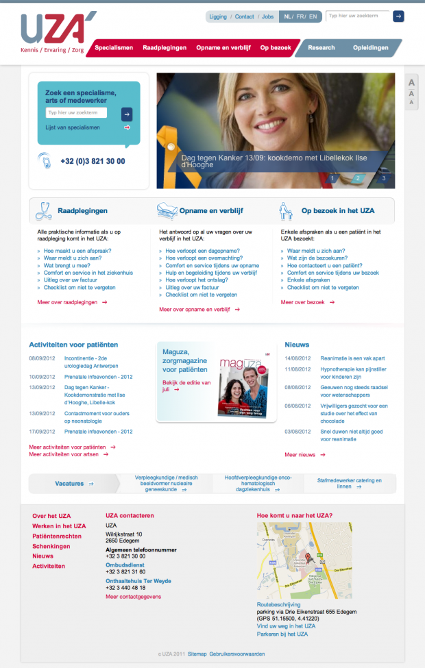 UZA Antwerp University Hospital - Wunderkraut - Drupal website