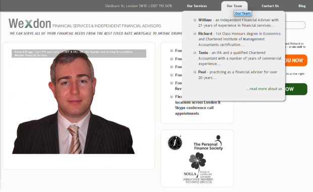 Wexdon website homepage