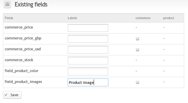 Attach existing fields