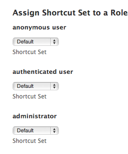 Assign Shortcut Set to a Role