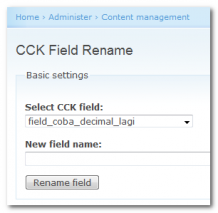Rename a CCK Field