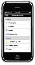 Drupal Administration via iPhone