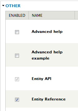Enabled Entity Reference Module