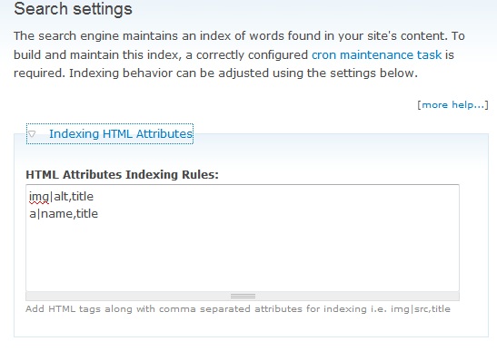 Indexing HTML Attributes 