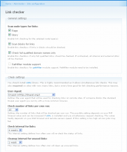 Linkchecker configuration page