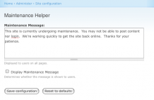 Maintenance Helper Module's Administration Screen