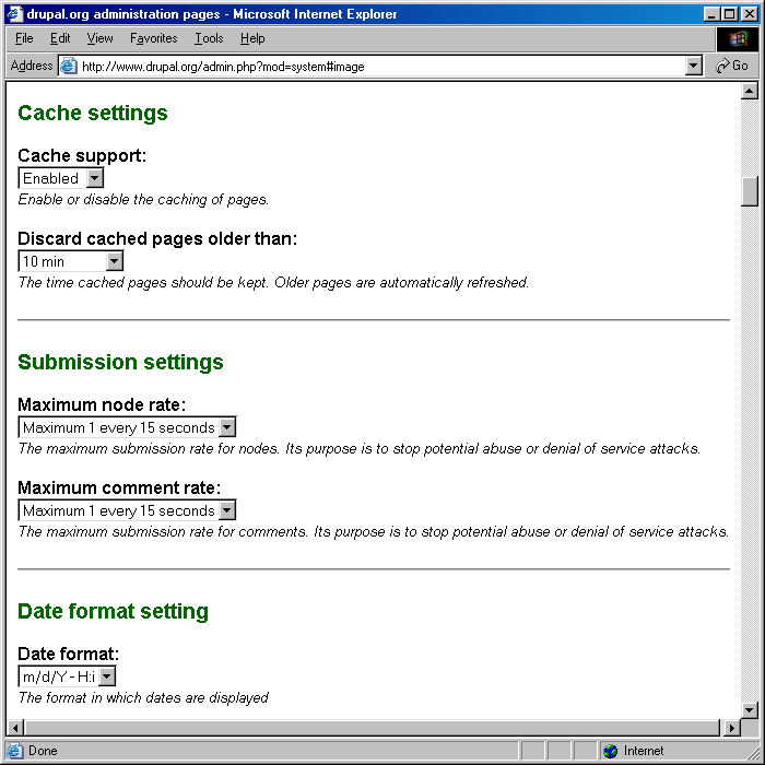 System settings