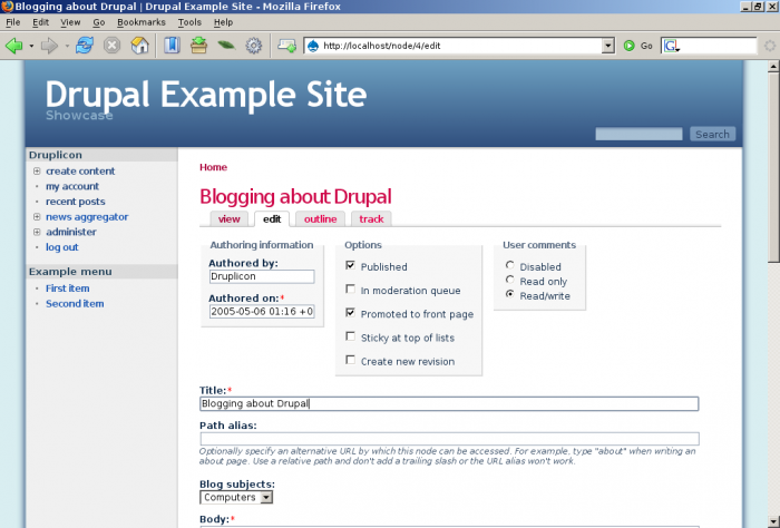 Edit a blog post