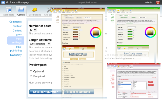 screenshot of rootacandy admin theme