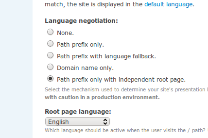 New language negotiation options