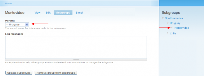 Subgroups for organic groups module. Content and users can be propagated along the subgroups tree.