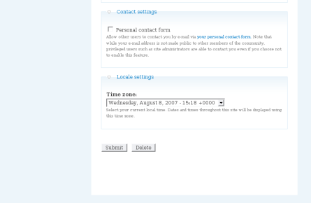 User delete button