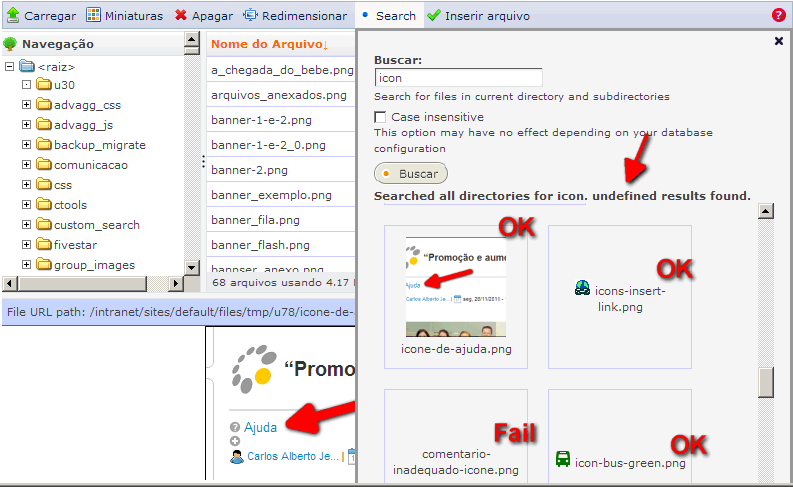 IMCE search preview