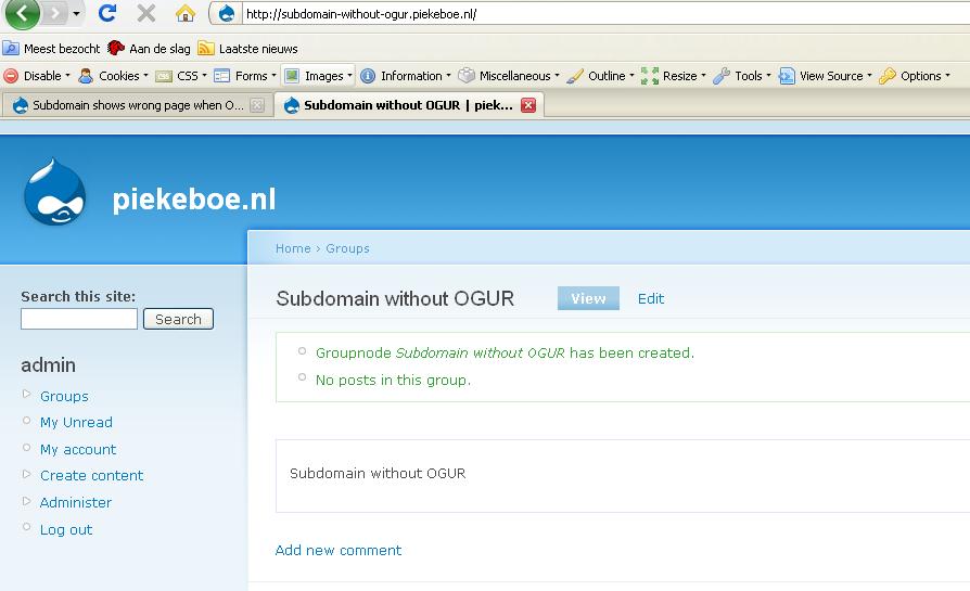 Subdomain without OGUR.