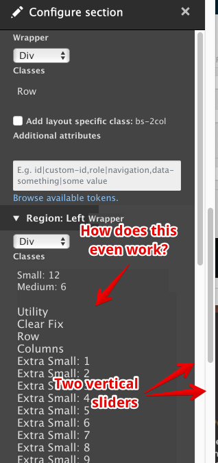 Complex section configure form