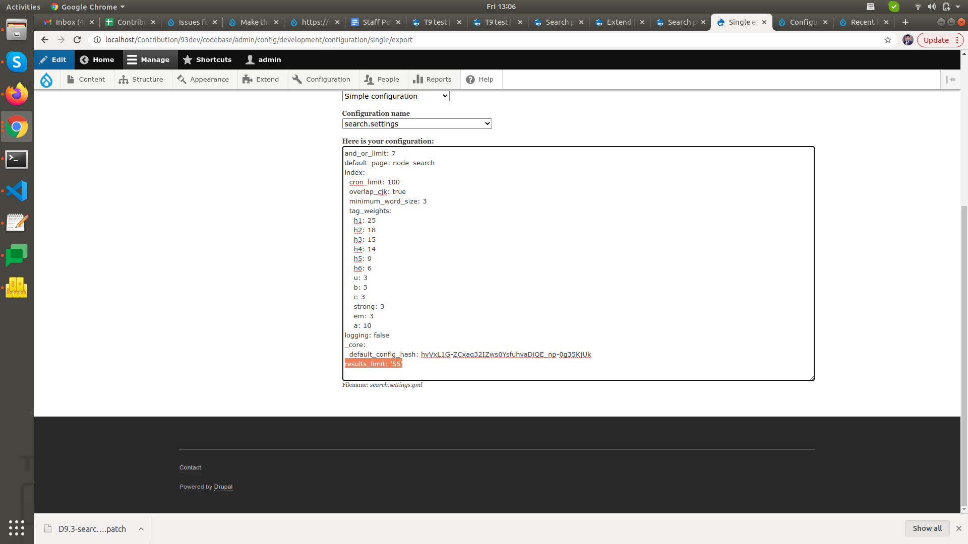 Config export