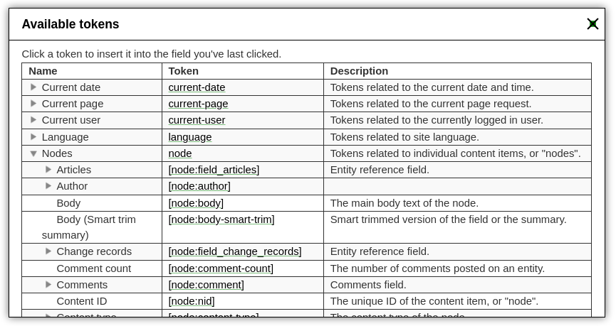 Drupal token css patch applied custom theme