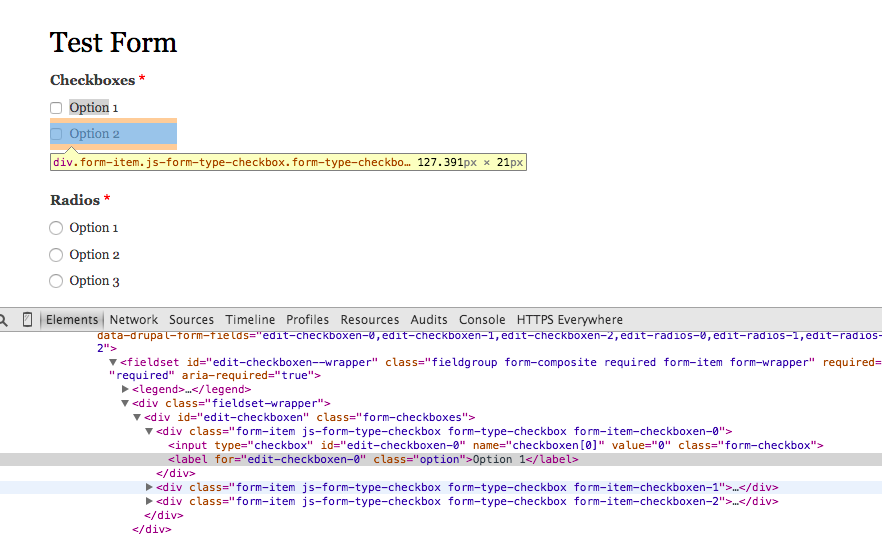 required asterisks not appearing on every checkbox