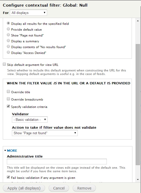 null configuration