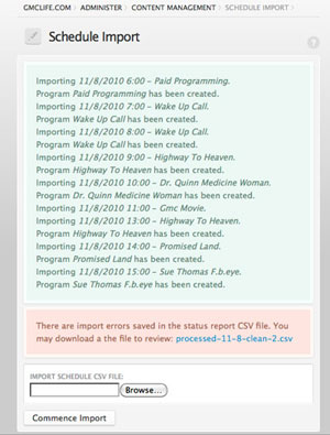 gmc schedule import