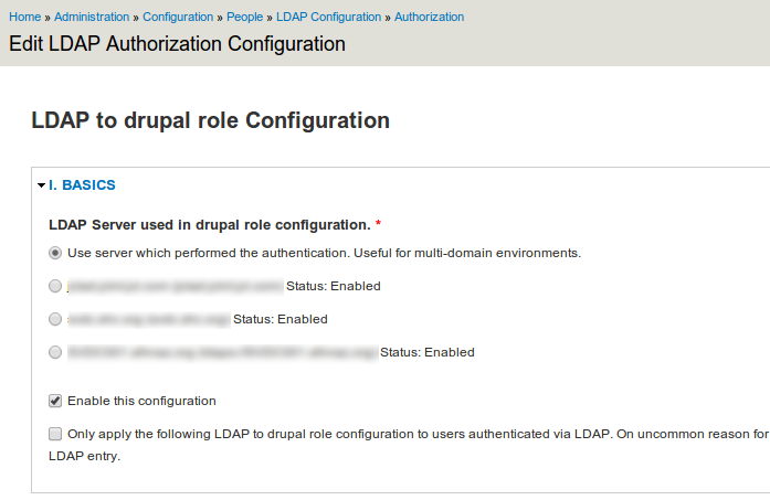 LDAP Auth admin interface