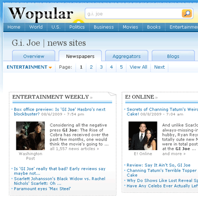 Newspapers Tab