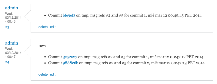 Project issue git push comments