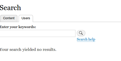 Search page showing new help link
