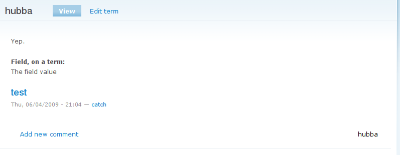 taxonomy term page