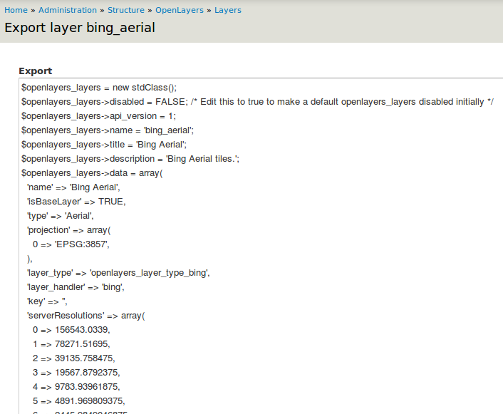 Layer export
