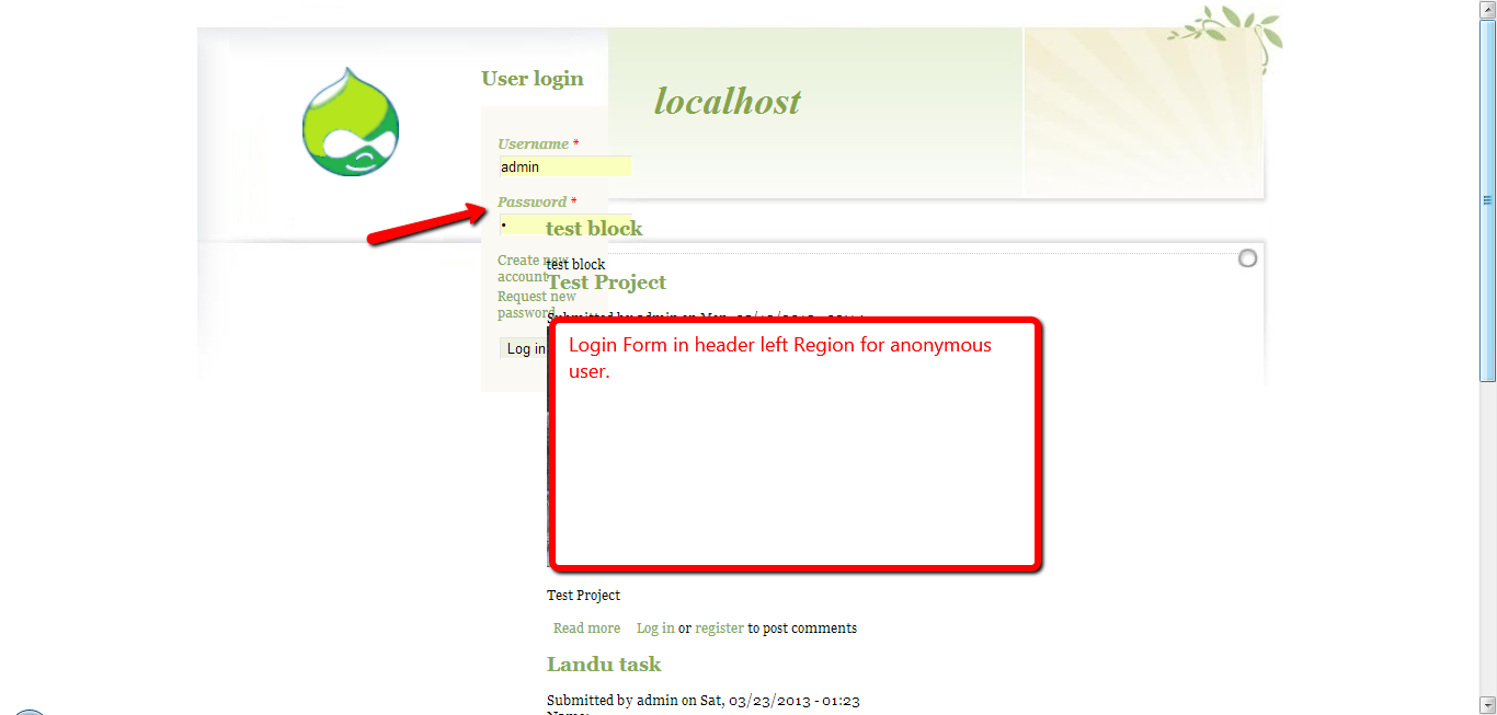 login form