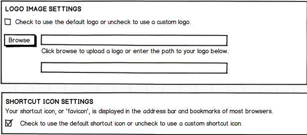 Logo Settings with Browse button on the left