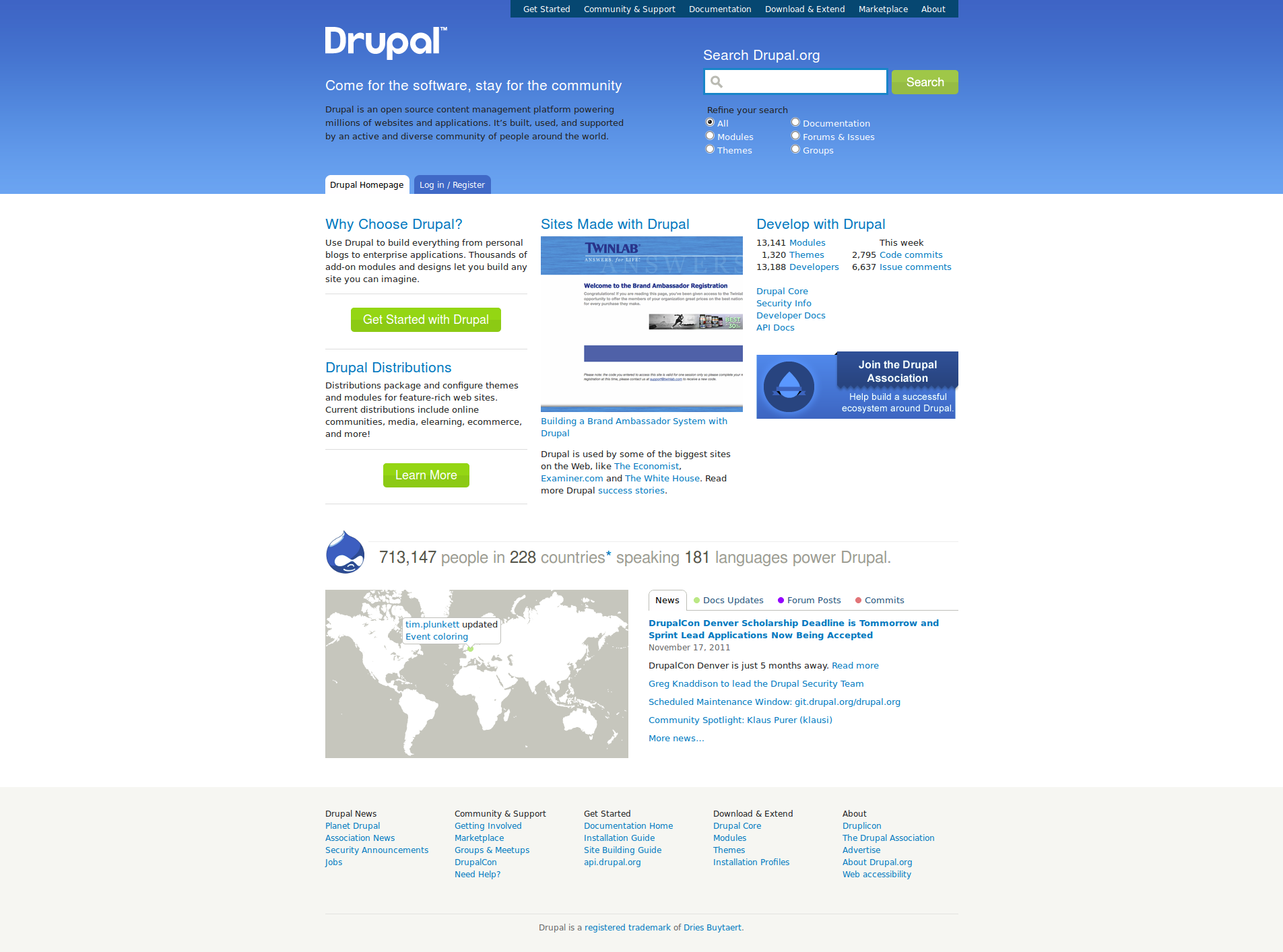 Modified homepage layout