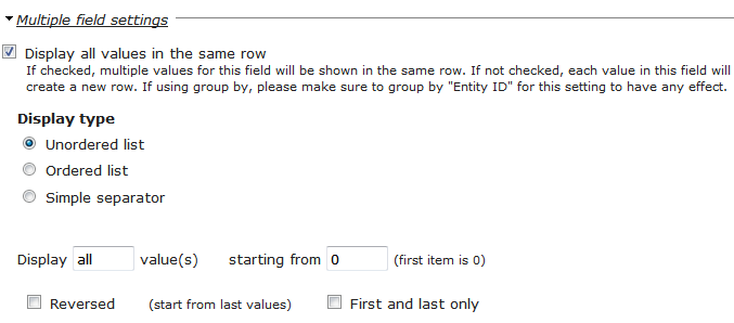 multiple settings