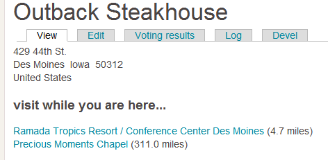 Node page sample output