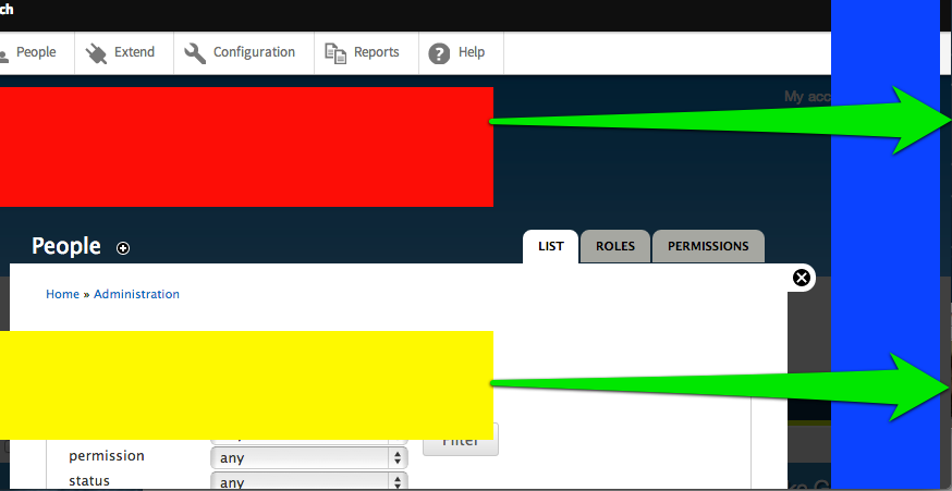 Screenshot of the overlay. There are two elements that appear to be cut off on the right side because the overlay is setting a max-width on them that is much more narrow than the document