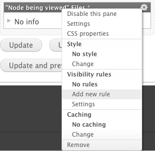 Add new visibility rule to panel pane.