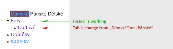 Quicktabs history error