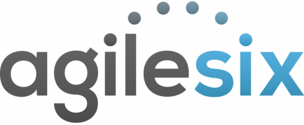 Agile Six Applications Agile Six Applications logo - grey and blue, lowercased