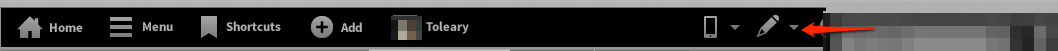 Screenshot of the updated Edit mode toggle design. The toggle is now floated to the right instead of the left.