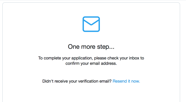The final step of the dev account signup process is an email verification.