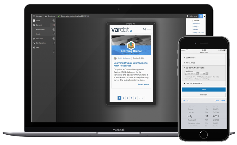 Varbase Responsive Previews & Mobile Ready
