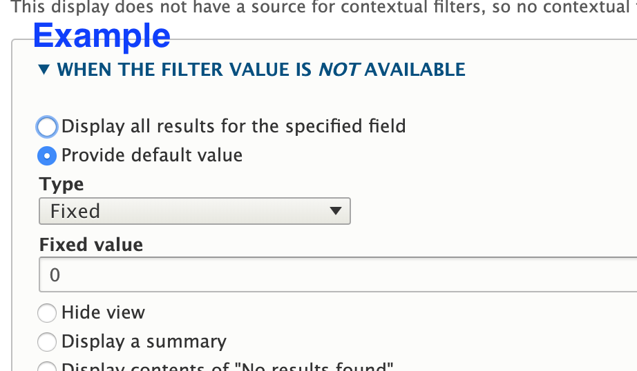 example settings