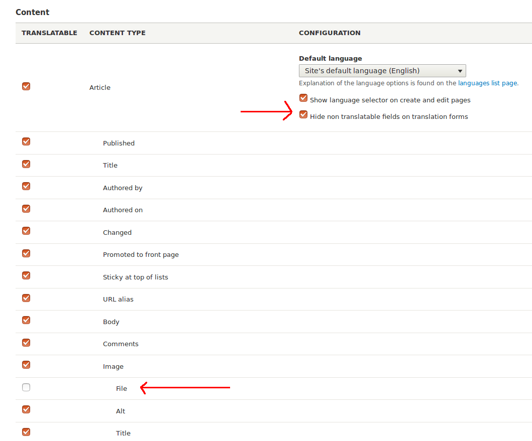 Config Hide non translatable fields on translation forms, non-translatable image file