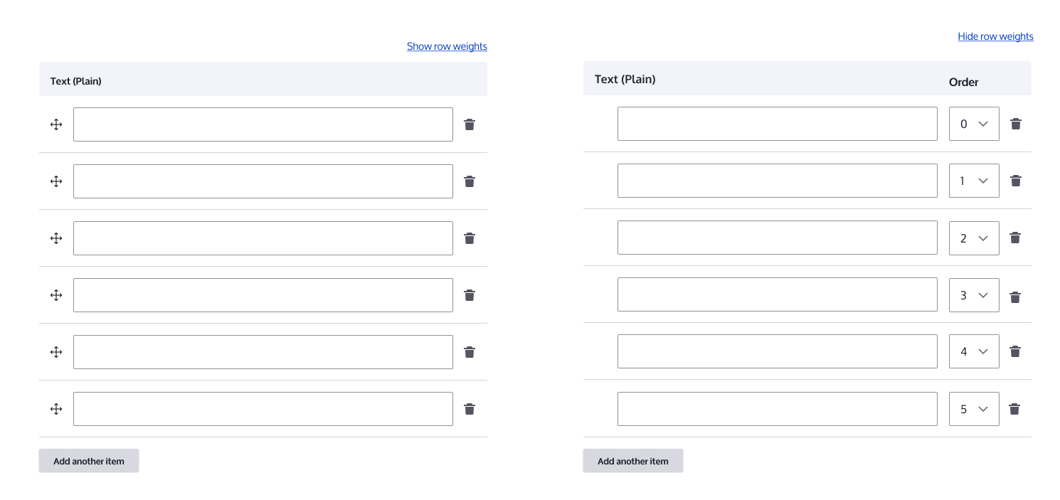 Mult-value field widget with delete functionality in Claro