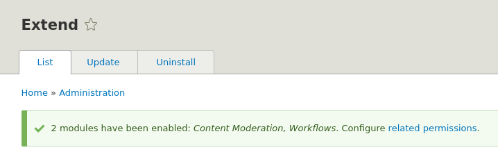  Content Moderation, Workflows. Configure related permissions."