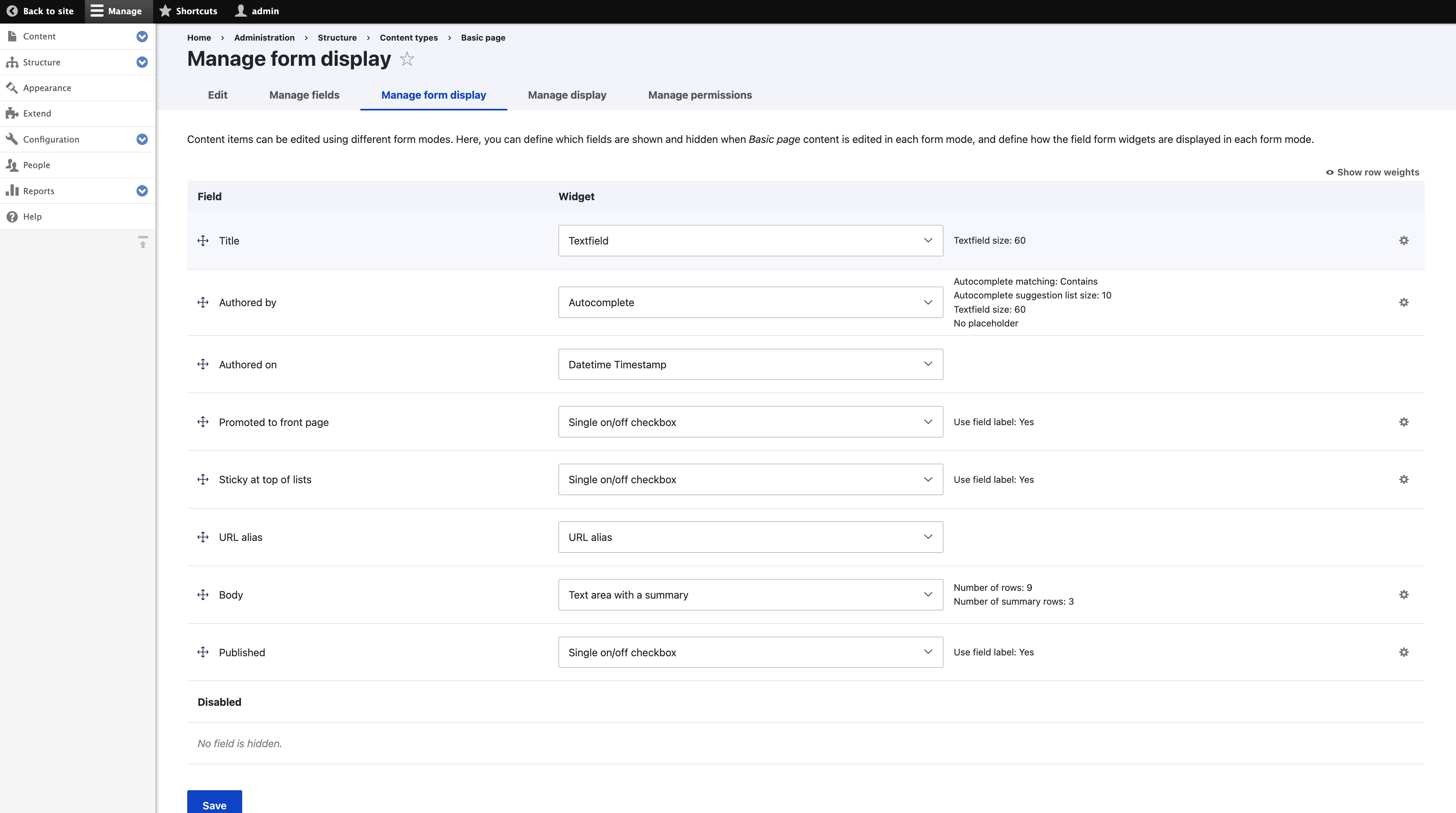 Manage form display before had no provision to add a form display from the field UI