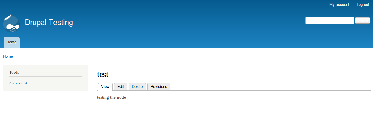 edit option of node view page