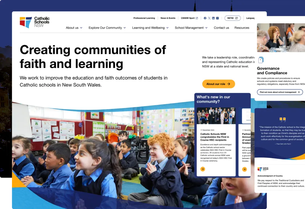 Catholic Schools NSW website homepage