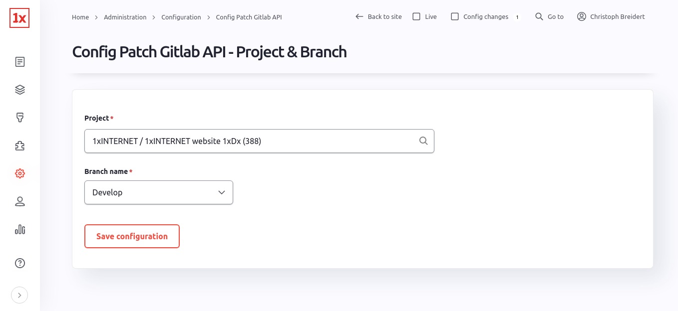 Configure Gitlab project and branch